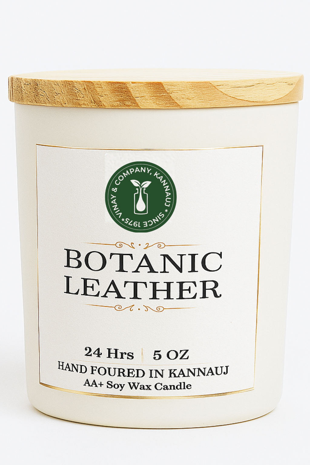 Botanic Leather | Scented Aroma Candle | 140 gm